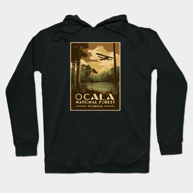 Ocala National Forest Vintage Poster Hoodie by Perspektiva